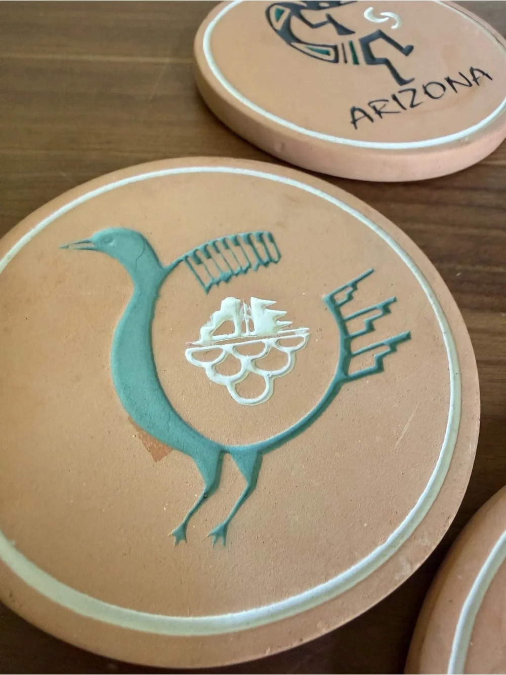 🌵 Vintage Southwestern Terracotta Coasters - Set of 5 🌵